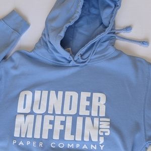 AWDis Dundee Mifflin Blue Hooded Sweatshirt, Small
